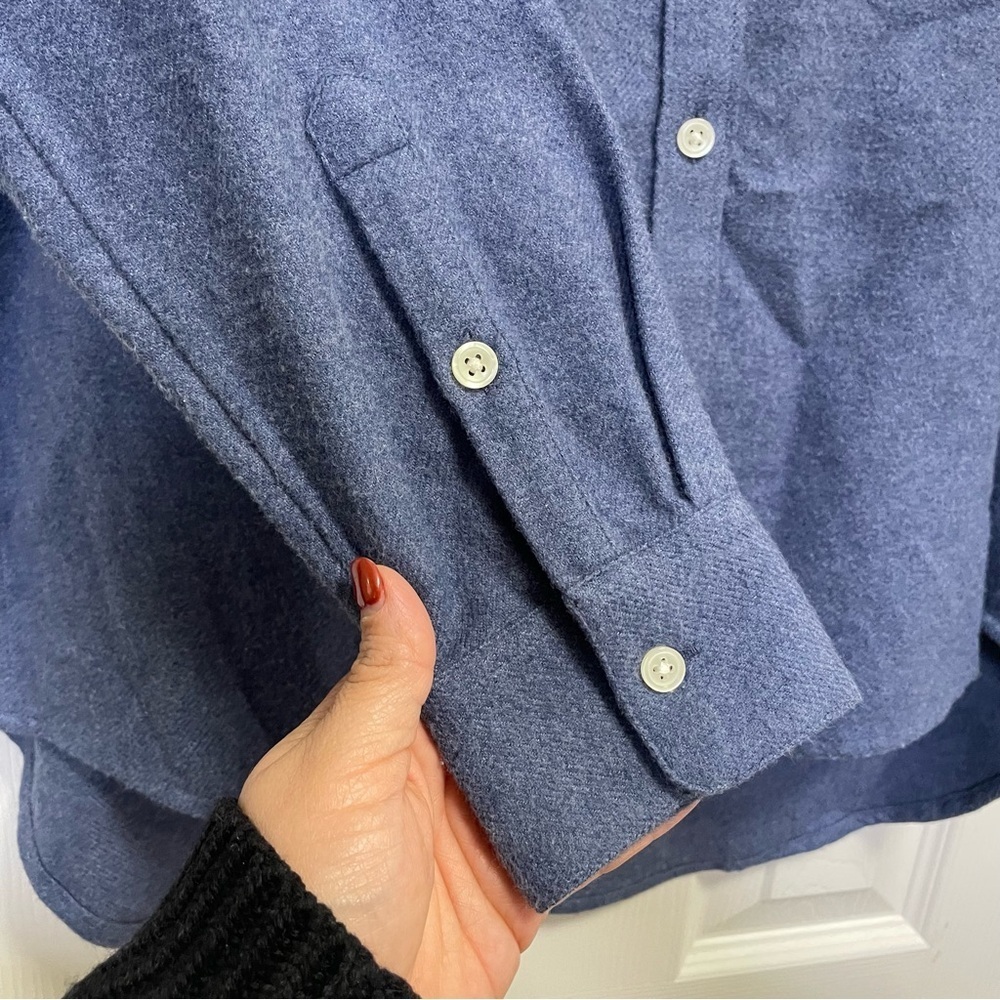 Madewell blue Flannel Side-Button Oversized Ex-Boyfriend Shirt S - Picture 9 of 11